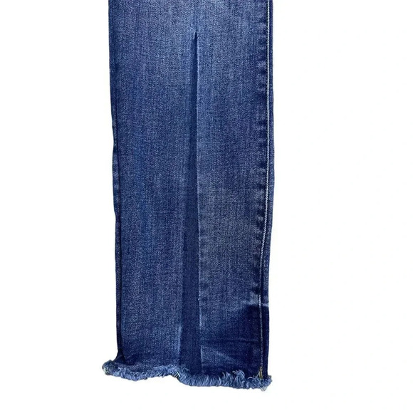 DL1961 Mara Straight Jeans 27 Ankle Mid Rise Blue Raw Hem Stretch Instasculpt - Picture 5 of 11
